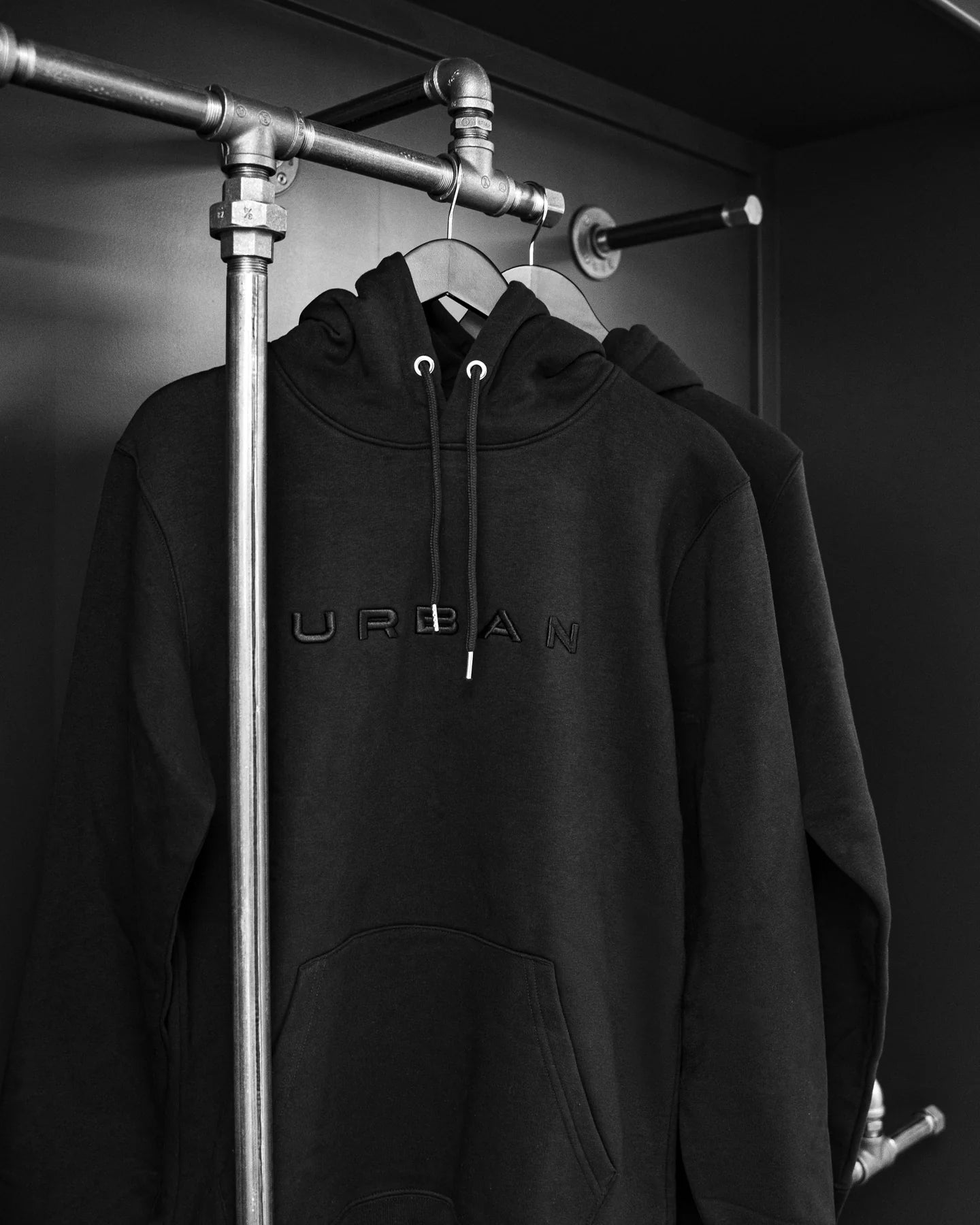 URBAN Hoodie Black Leather