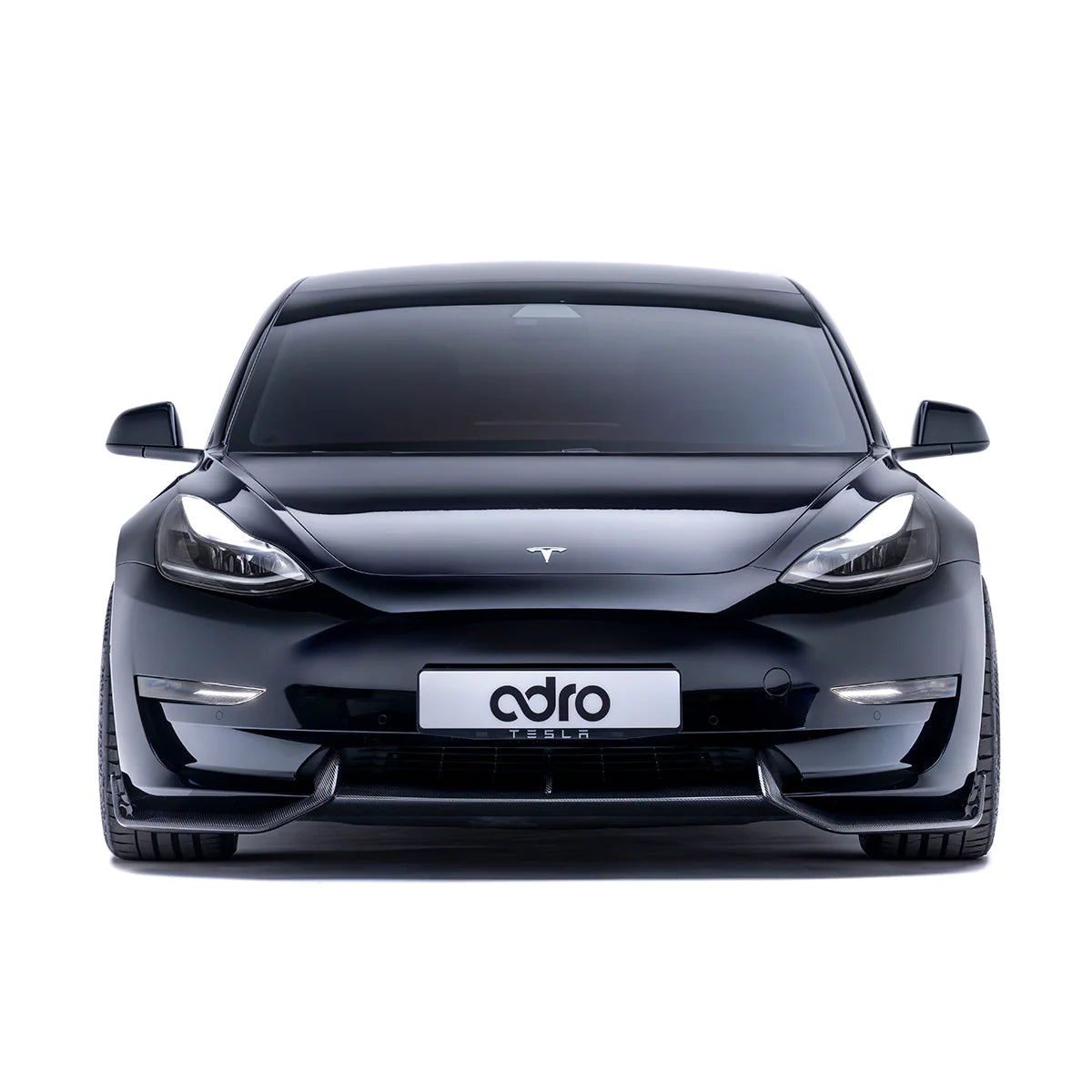 Tesla Model 3 Carbon Fibre V2 Front Splitter by Adro (2017+) (8135536640291)